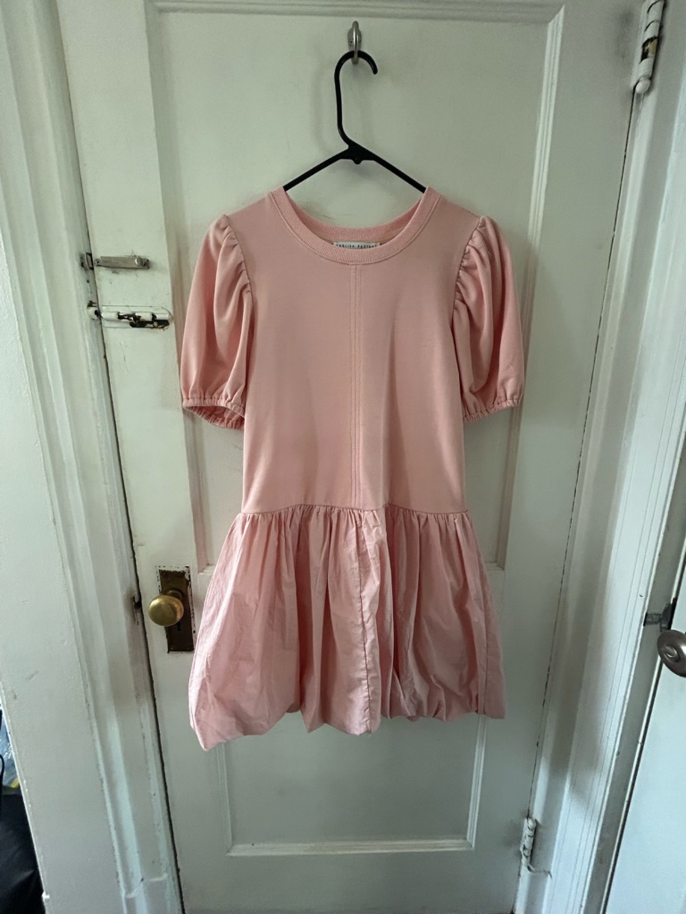 Women’s Pink Dress with Puff Sleeves & Bubble Hem